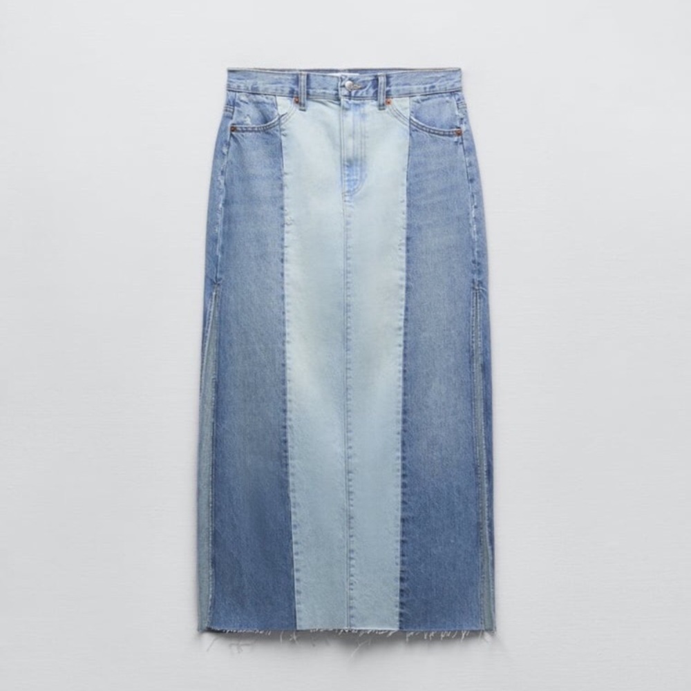 Two Tone Denim Skirt